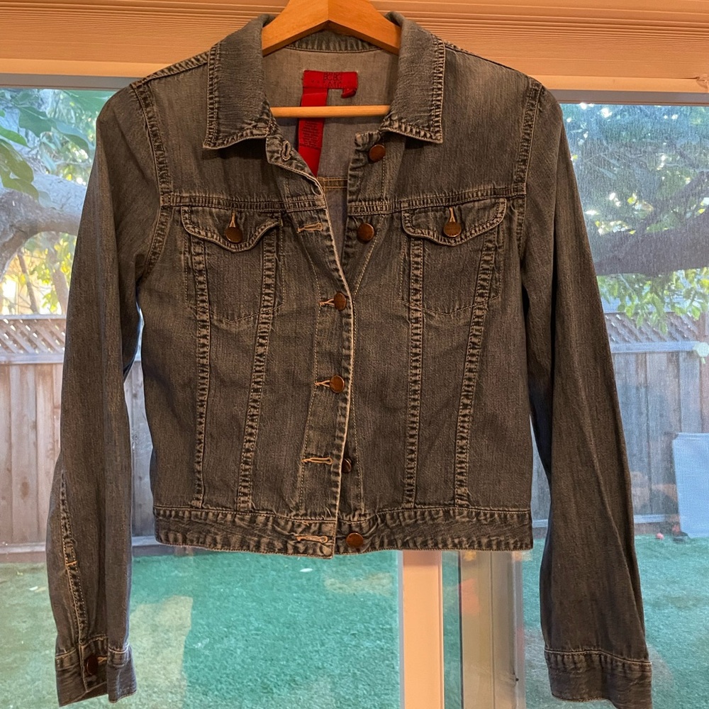 BCBGMaxAzria Blue Denim Jacket with Button Detail